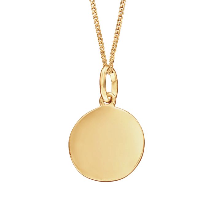 Gecko Jewellery 12mm Round Tag Pendant | Engravable Sterling Silver