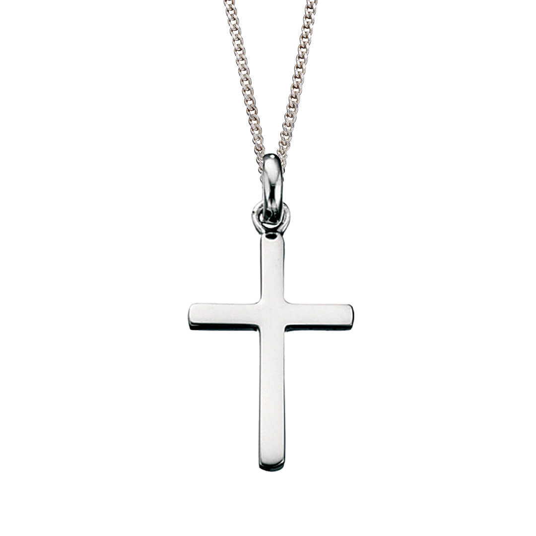 Gecko Jewellery Plain Cross Pendant | Sterling Silver Minimalist Charm