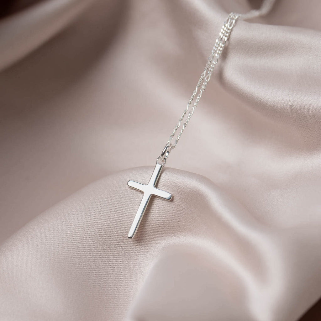 Gecko Jewellery Plain Cross Pendant | Sterling Silver Minimalist Charm