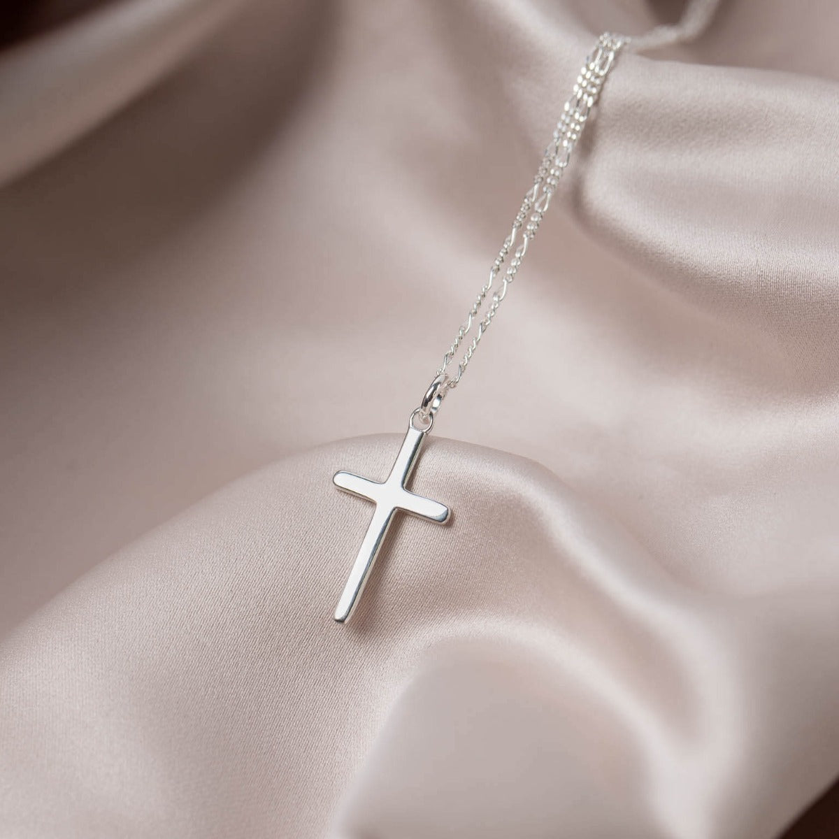 Gecko Jewellery Plain Cross Pendant | Sterling Silver Minimalist Charm
