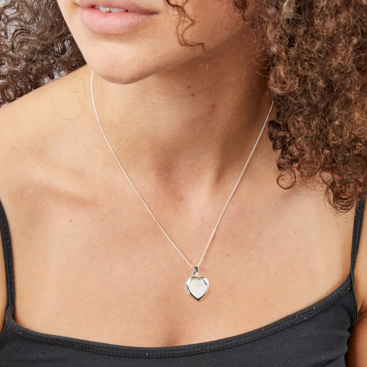 Large Sterling Silver Heart Locket Pendant by Gecko Jewellery Retail
