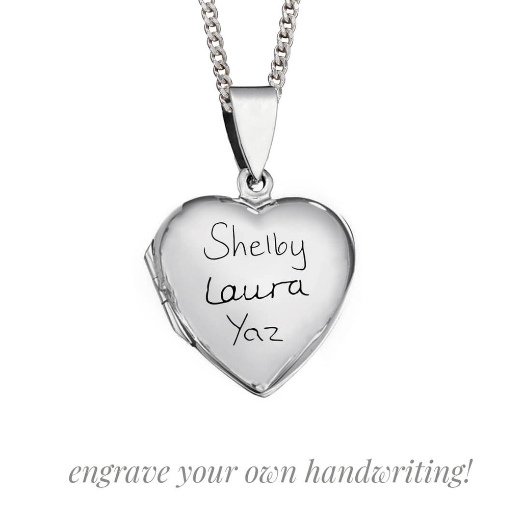 Large Sterling Silver Heart Locket Pendant by Gecko Jewellery Retail