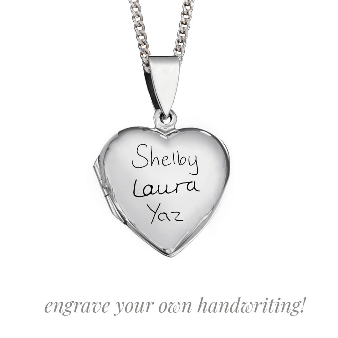 Large Sterling Silver Heart Locket Pendant by Gecko Jewellery Retail