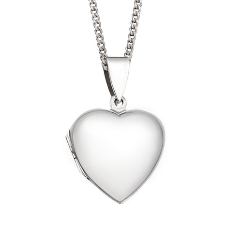 Large Sterling Silver Heart Locket Pendant by Gecko Jewellery Retail