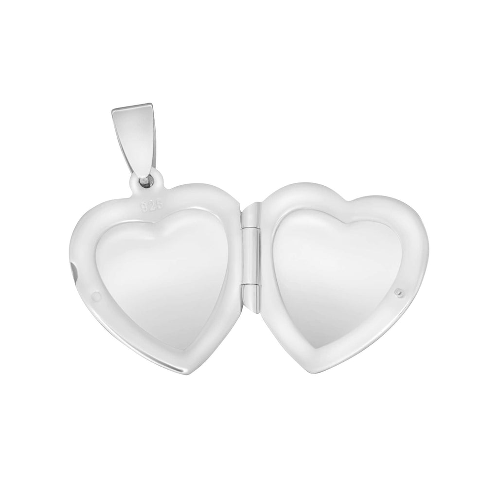 Large Sterling Silver Heart Locket Pendant by Gecko Jewellery Retail