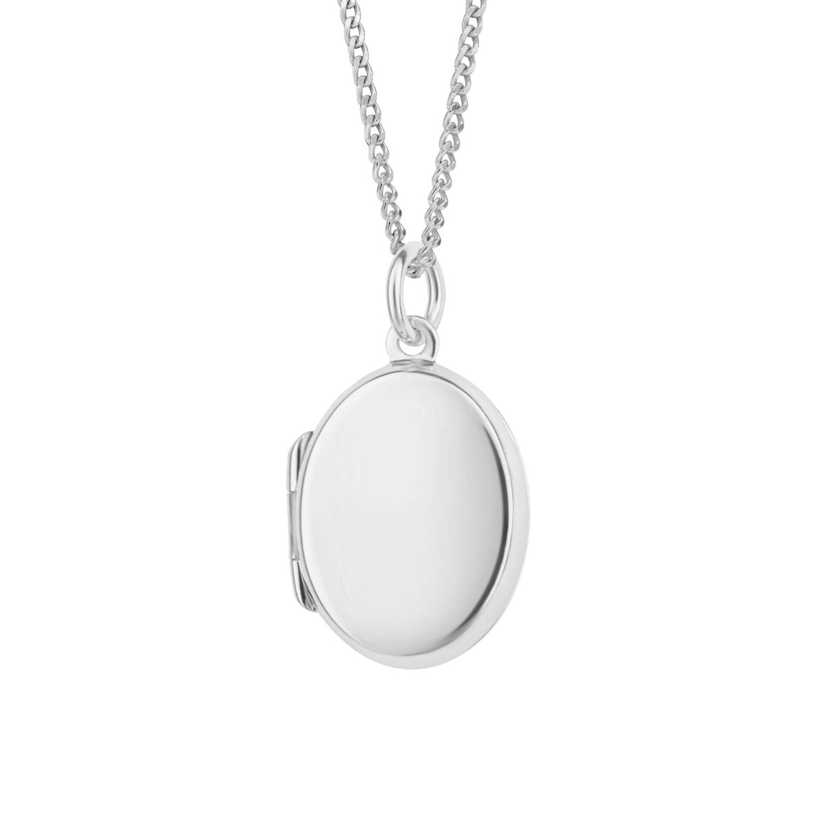 Gecko Jewellery Small Oval Locket Pendant | Engravable Sterling Silver