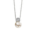 Gecko Jewellery White Fresh Water Pearl & Cubic Zirconia Silver Pendant