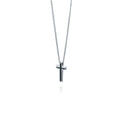 Gecko Jewellery Black IP Detail Cross Pendant in Stainless Steel