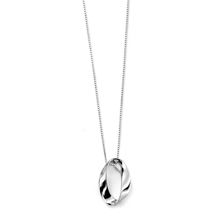 Gecko Jewellery Open Twist Oval Pendant – Minimalist Sterling Silver