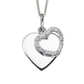 Gecko Jewellery Double Heart Pendant | Sterling Silver Cubic Zirconia