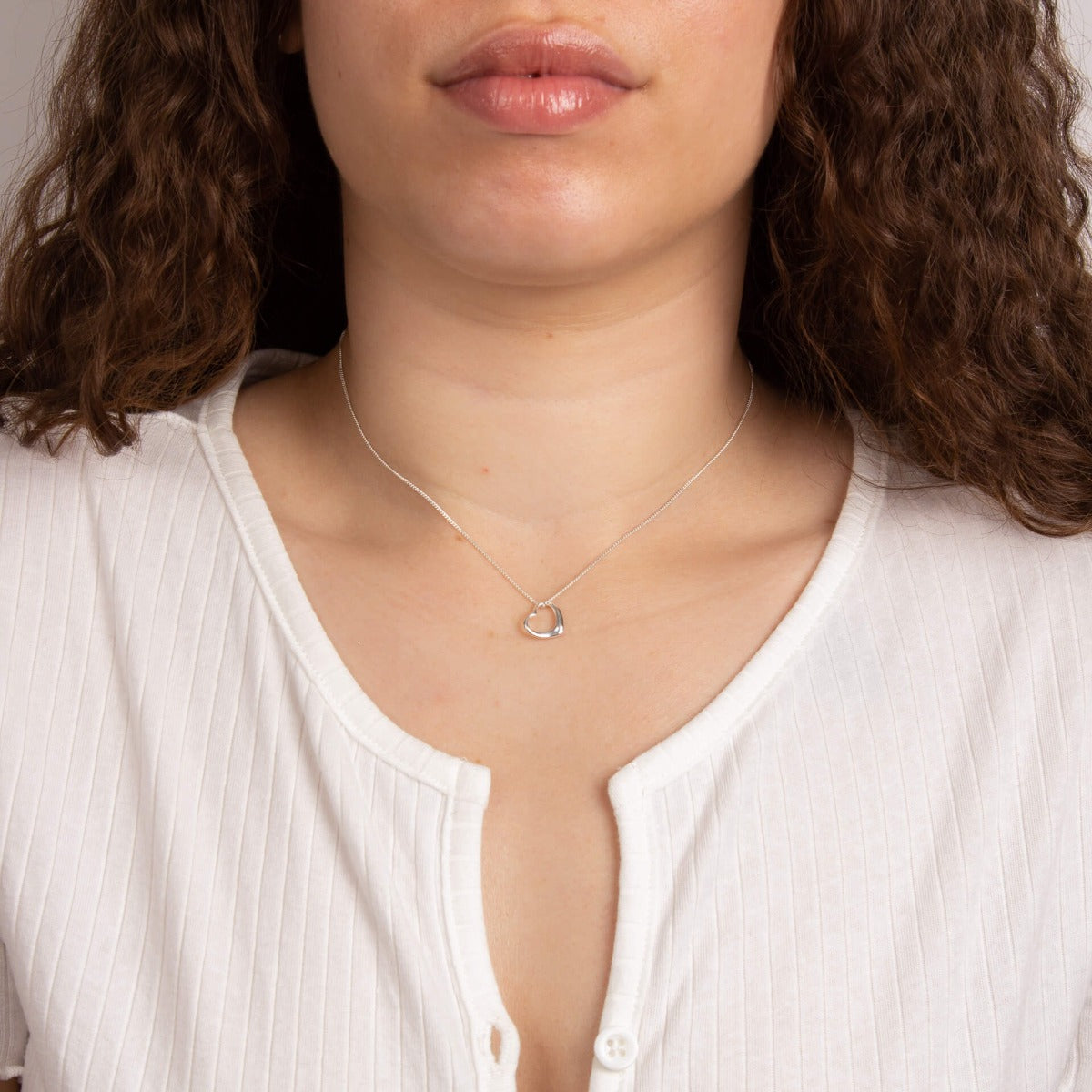 Gecko Jewellery Retail Elegant Heart Pendant - Slip On Silver Necklace