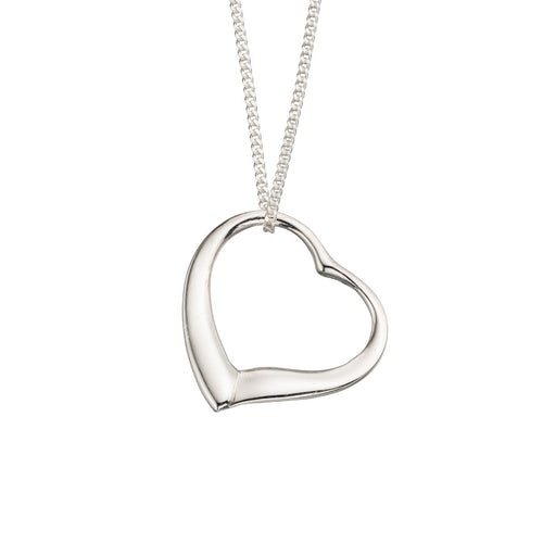 Gecko Jewellery Retail Elegant Heart Pendant - Slip On Silver Necklace