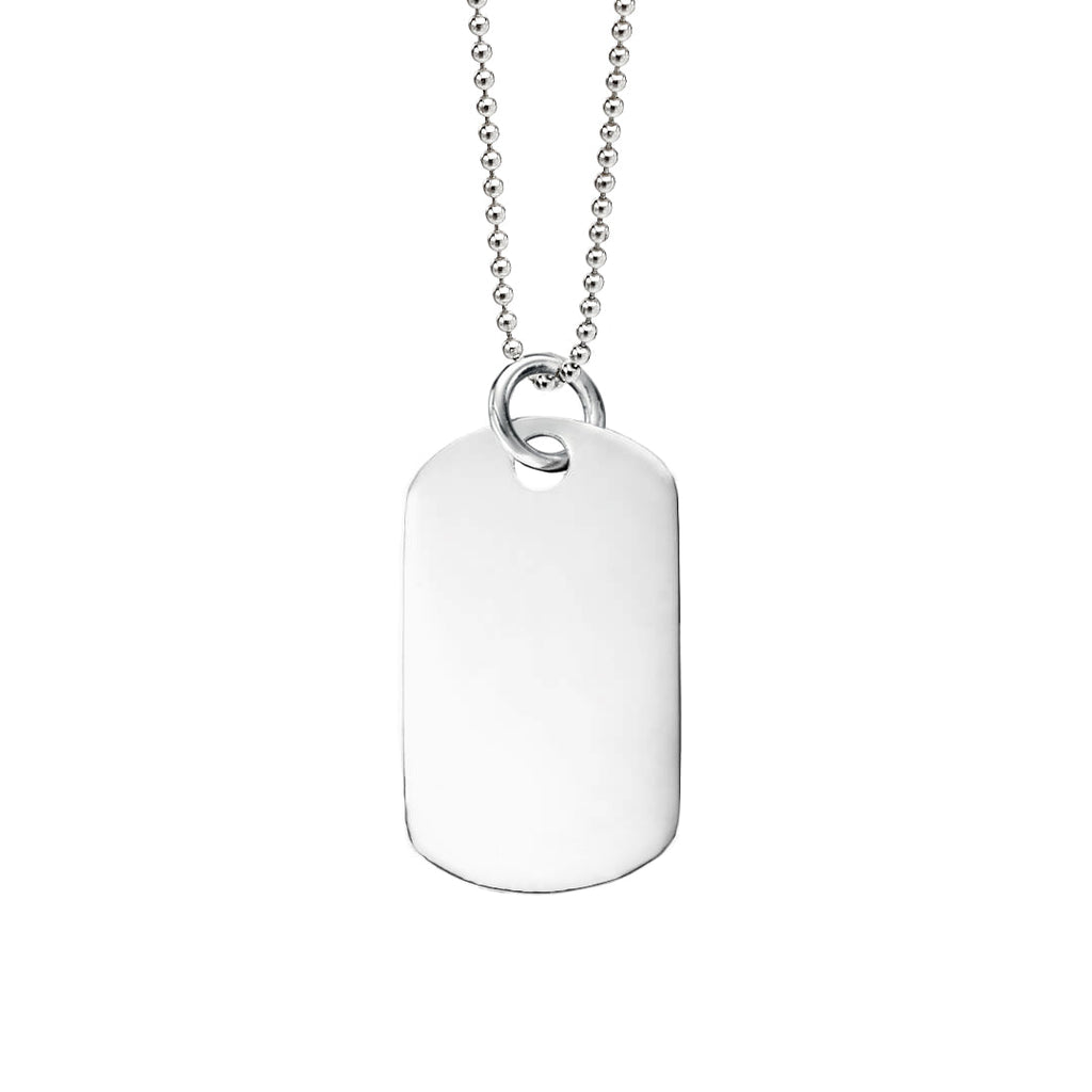 Gecko Jewellery Retail Sterling Silver Dog Tag Pendant for Engraving