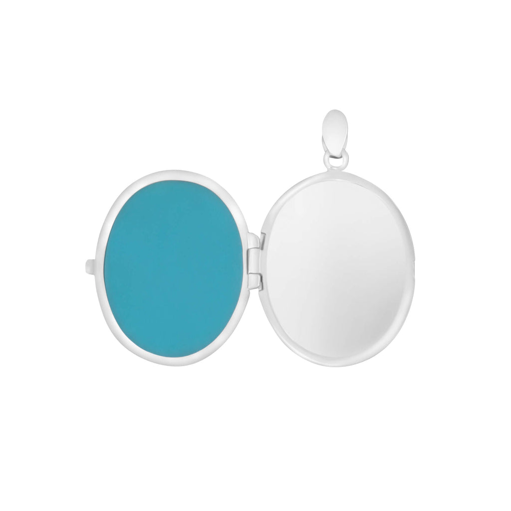 Dragonfly Blue Enamel Locket | Sterling Silver Necklace by Gecko Jewellery