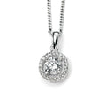Gecko Jewellery Sterling Silver Pave Cluster Pendant with Cubic Zirconia