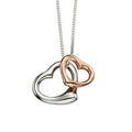 Beginnings Double Heart Pendant Necklace with Rose Gold Plating