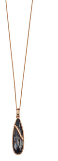 Gecko Jewellery Rose Gold Lozenge Pendant with Silver Night Crystal