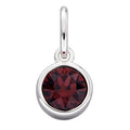 Crystal Birthstone Charm – Sterling Silver Pendant by Gecko Jewellery