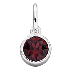 Crystal Birthstone Charm – Sterling Silver Pendant by Gecko Jewellery