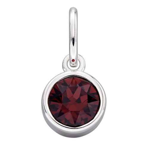 Crystal Birthstone Charm – Sterling Silver Pendant by Gecko Jewellery