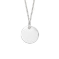 Gecko Jewellery 11mm Round Tag Pendant – Personalised Silver Disc