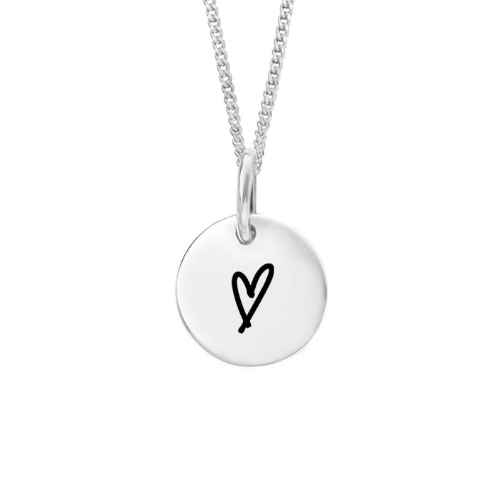 Gecko Jewellery 11mm Round Tag Pendant – Personalised Silver Disc