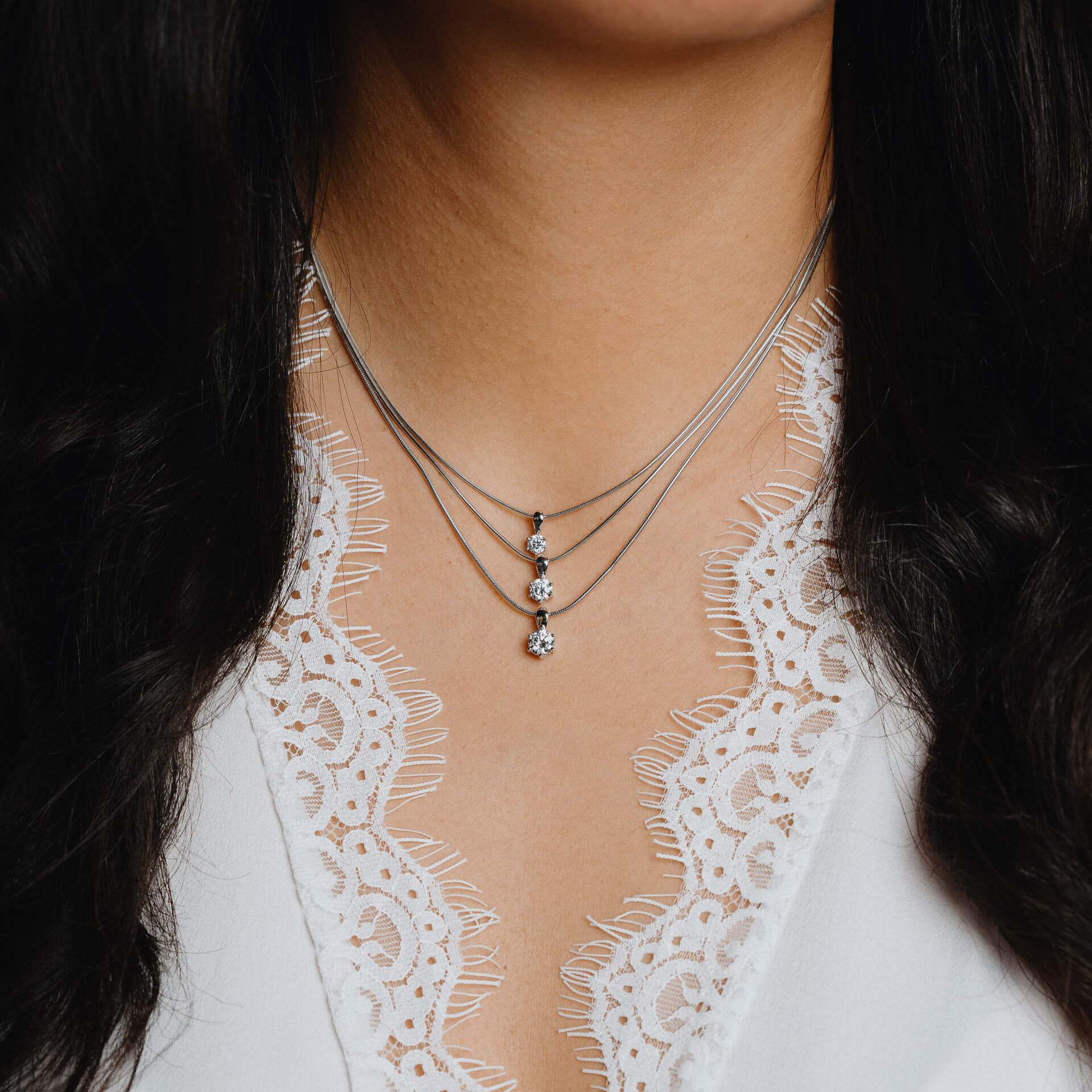 Diamonfire Six Claw Carat Pendant – Sterling Silver Zirconia Necklace