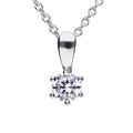 Diamonfire Six Claw Carat Pendant – Sterling Silver Zirconia Necklace