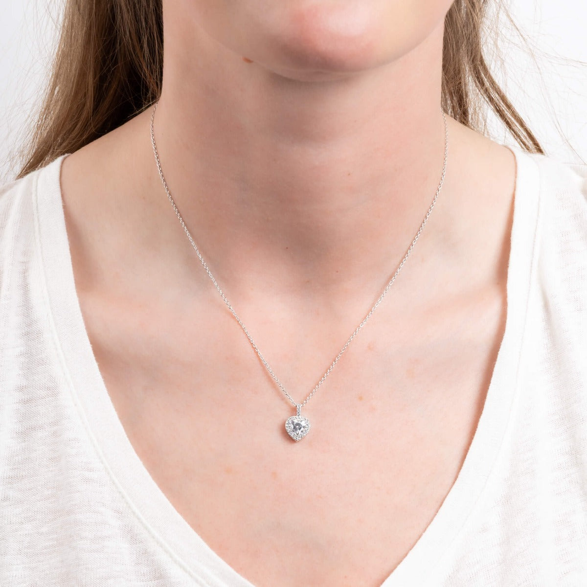 Gecko Jewellery Sterling Silver Diamonfire Zirconia Heart Pendant