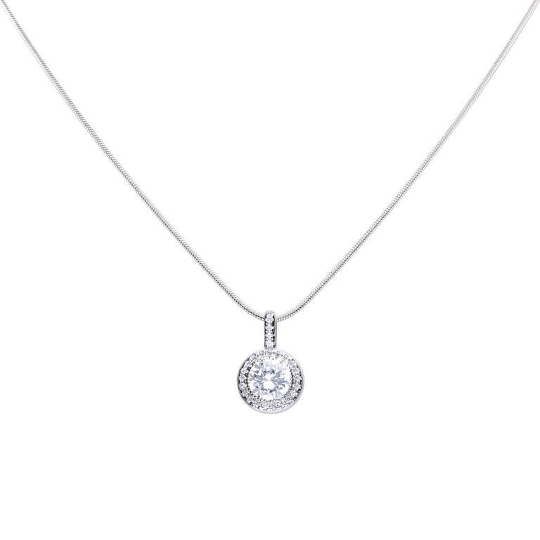 Gecko Jewellery Round Cluster Pendant – Sterling Silver & Cubic Zirconia