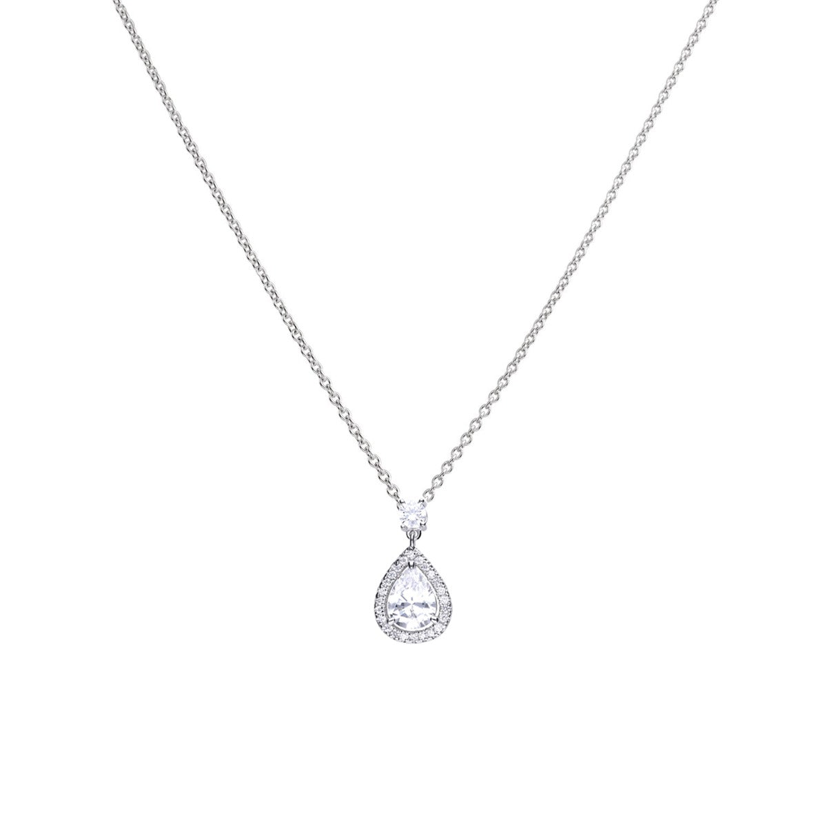 Gecko Jewellery Teardrop Zirconia Pendant – Sterling Silver 2.33ct