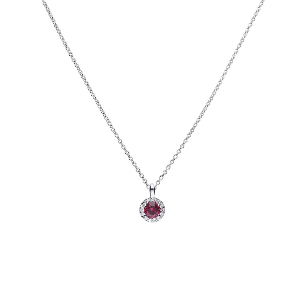 Gecko Jewellery Round 1.21ct Pave Pendant | Sterling Silver & Platinum