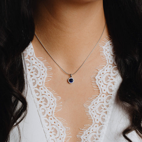 Gecko Jewellery Round 1.21ct Pave Pendant | Sterling Silver & Platinum