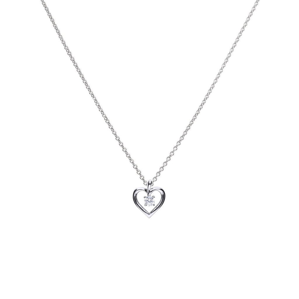 Gecko Jewellery Open Heart Pendant – Sterling Silver & Zirconia