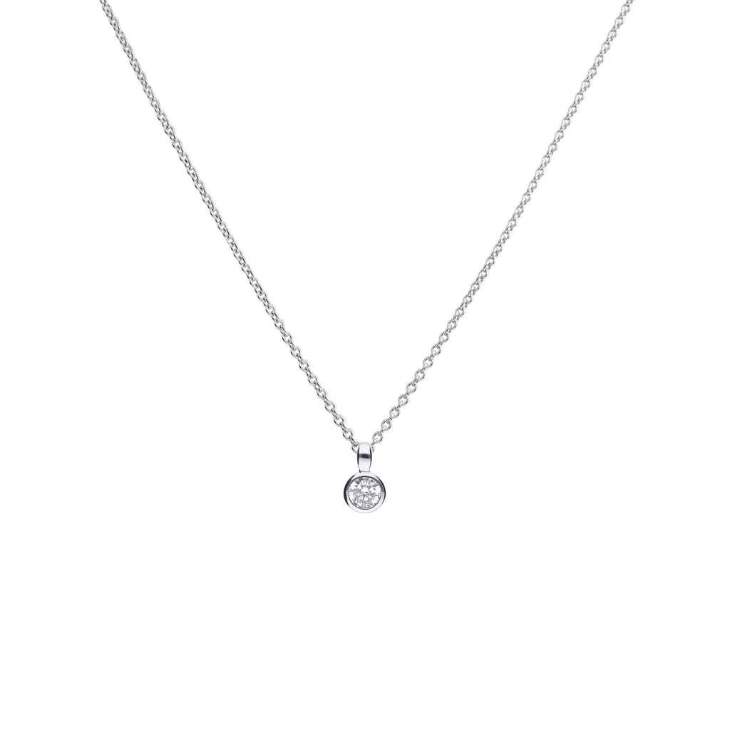 Diamonfire Bezel Set Carat Pendant | Sterling Silver Zirconia