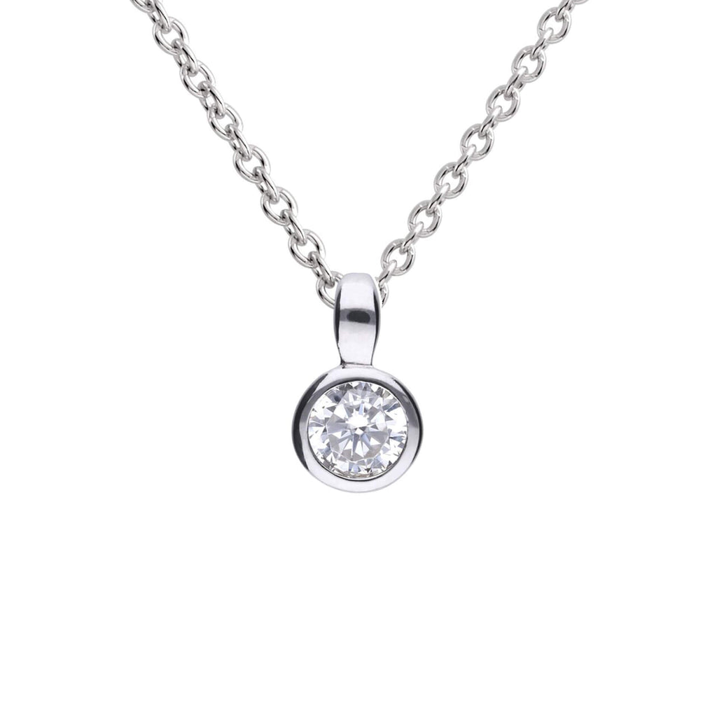 Diamonfire Bezel Set Carat Pendant | Sterling Silver Zirconia