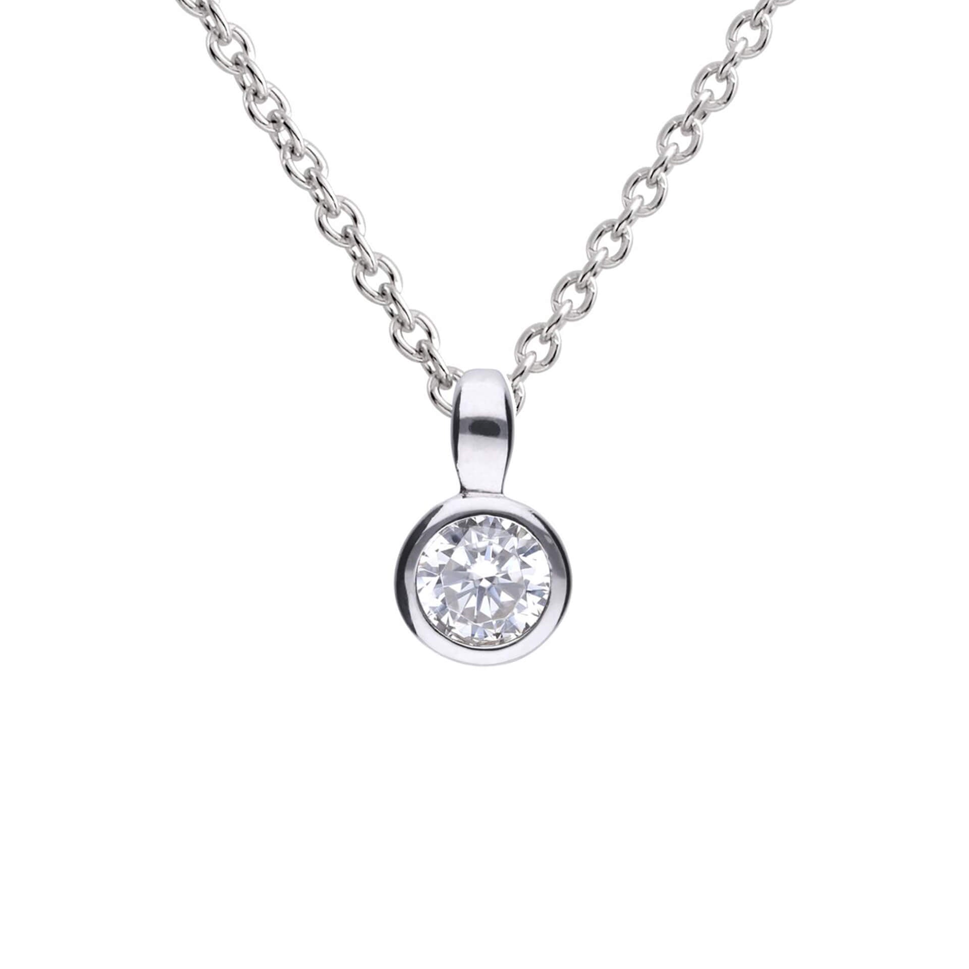 Diamonfire Bezel Set Carat Pendant | Sterling Silver Zirconia