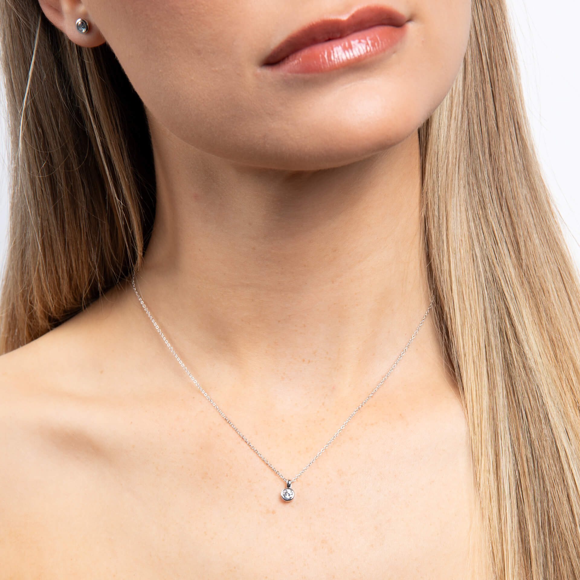 Diamonfire Bezel Set Carat Pendant | Sterling Silver Zirconia