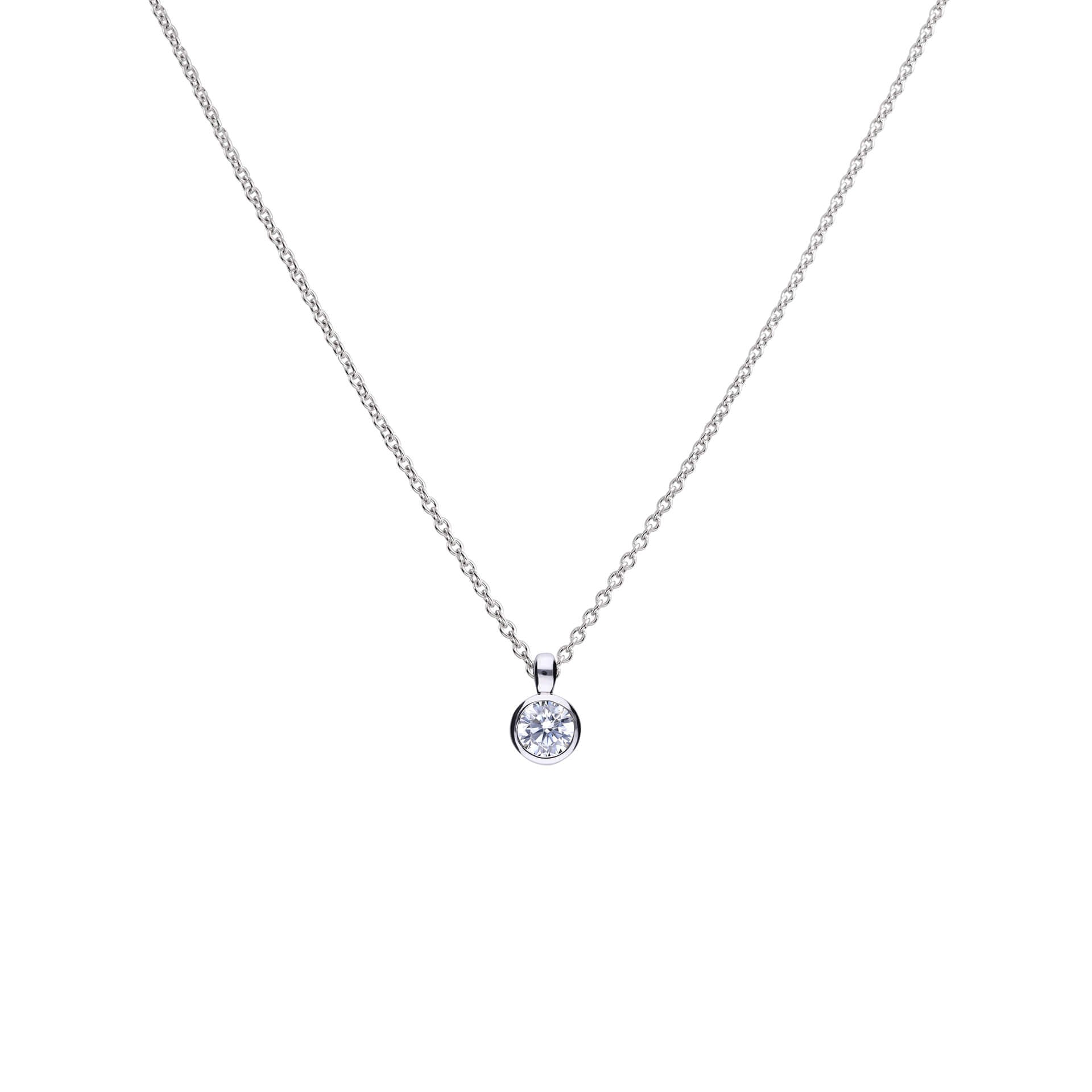 Diamonfire Bezel Set Carat Pendant | Sterling Silver Zirconia