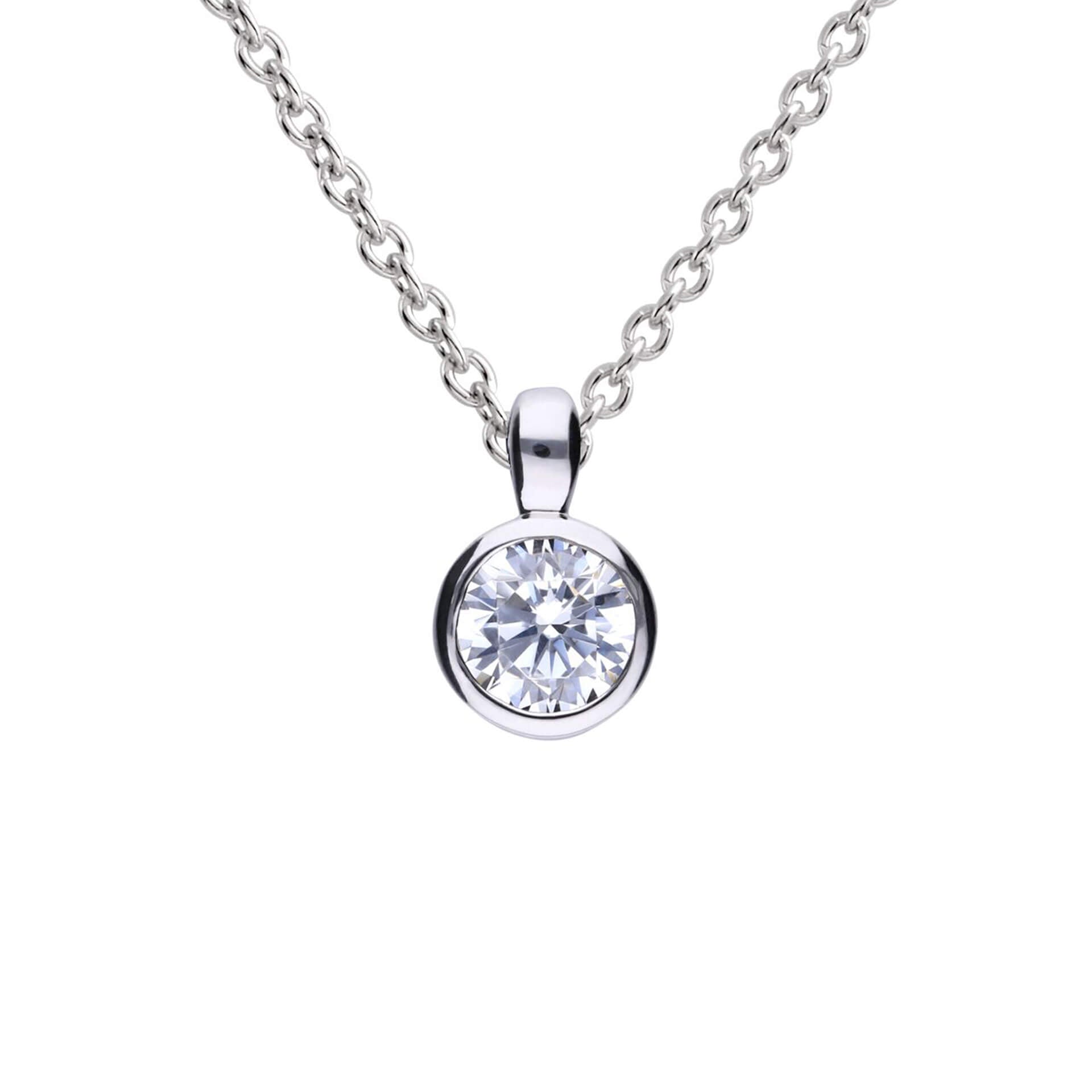 Diamonfire Bezel Set Carat Pendant | Sterling Silver Zirconia