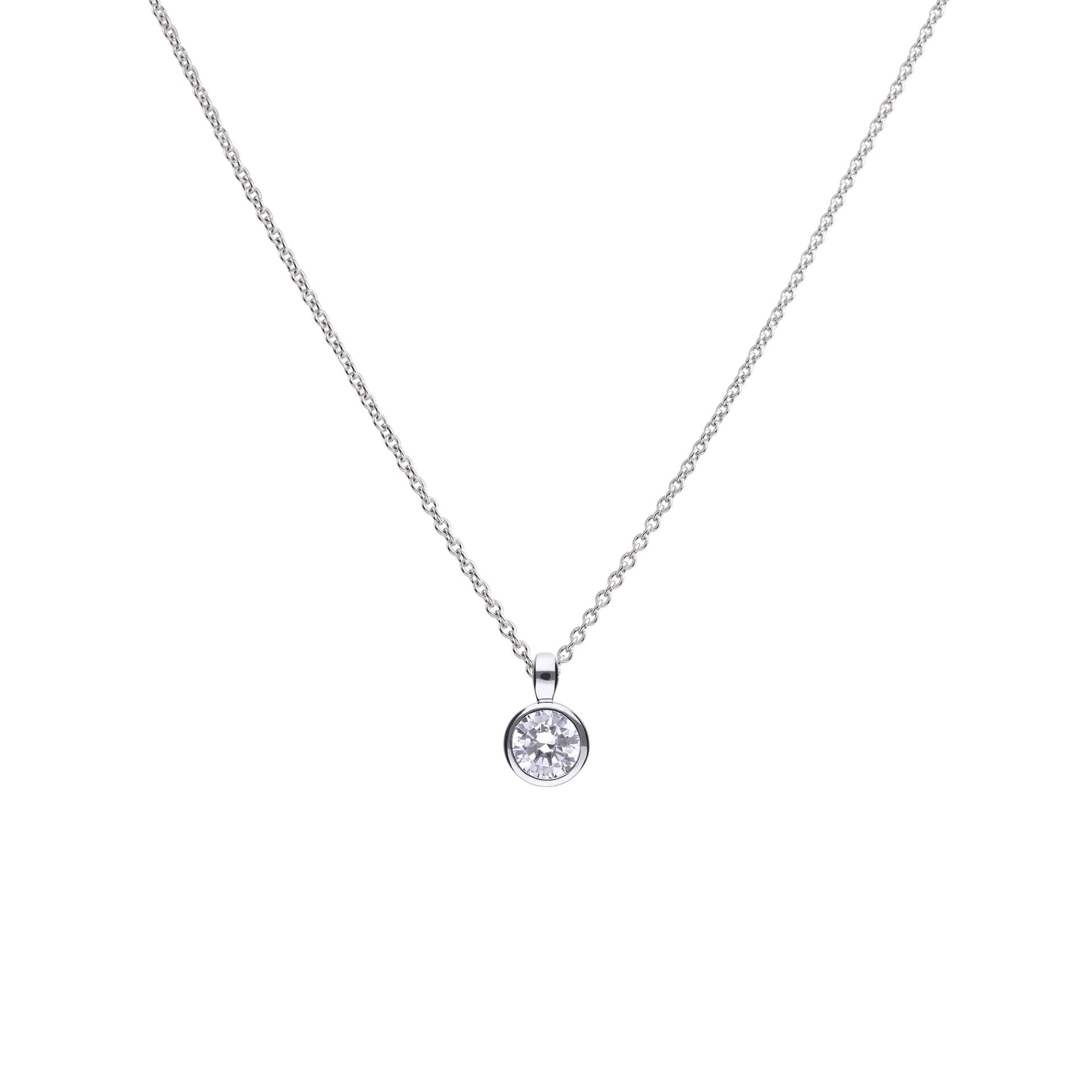 Diamonfire Bezel Set Carat Pendant | Sterling Silver Zirconia