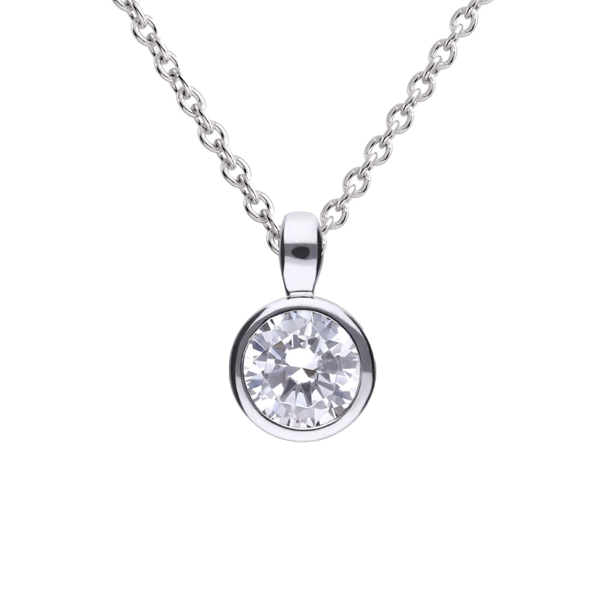 Diamonfire Bezel Set Carat Pendant | Sterling Silver Zirconia