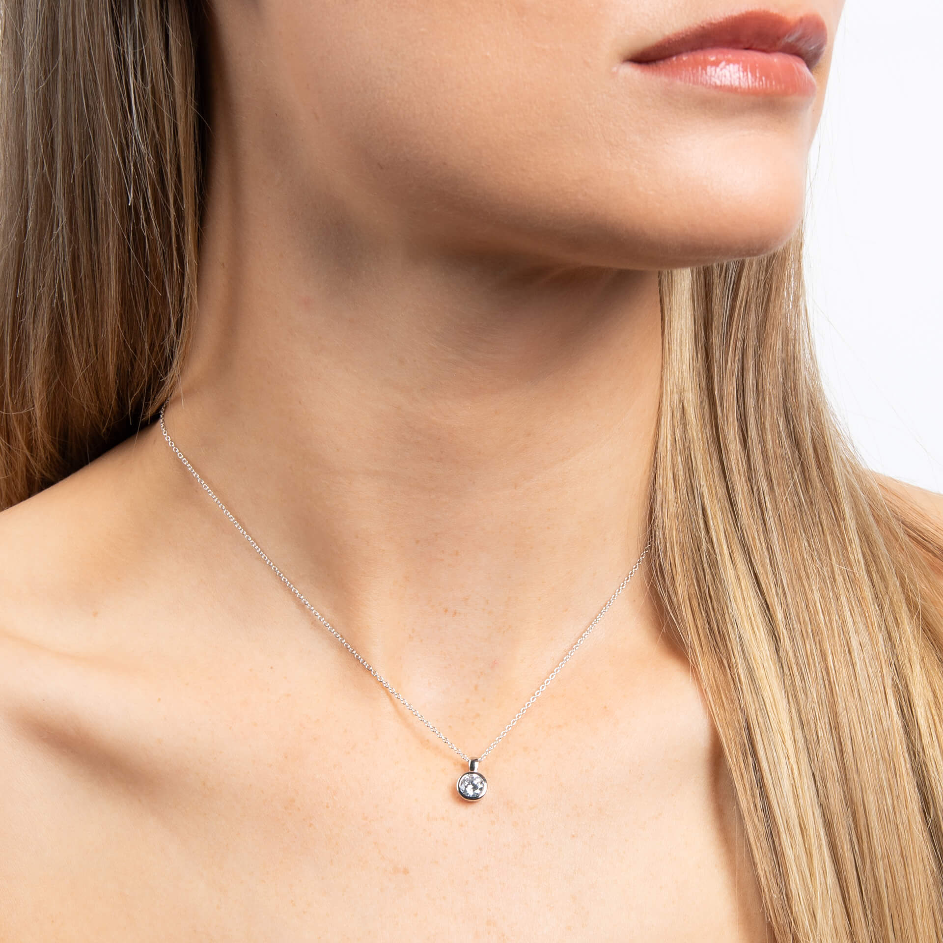 Diamonfire Bezel Set Carat Pendant | Sterling Silver Zirconia