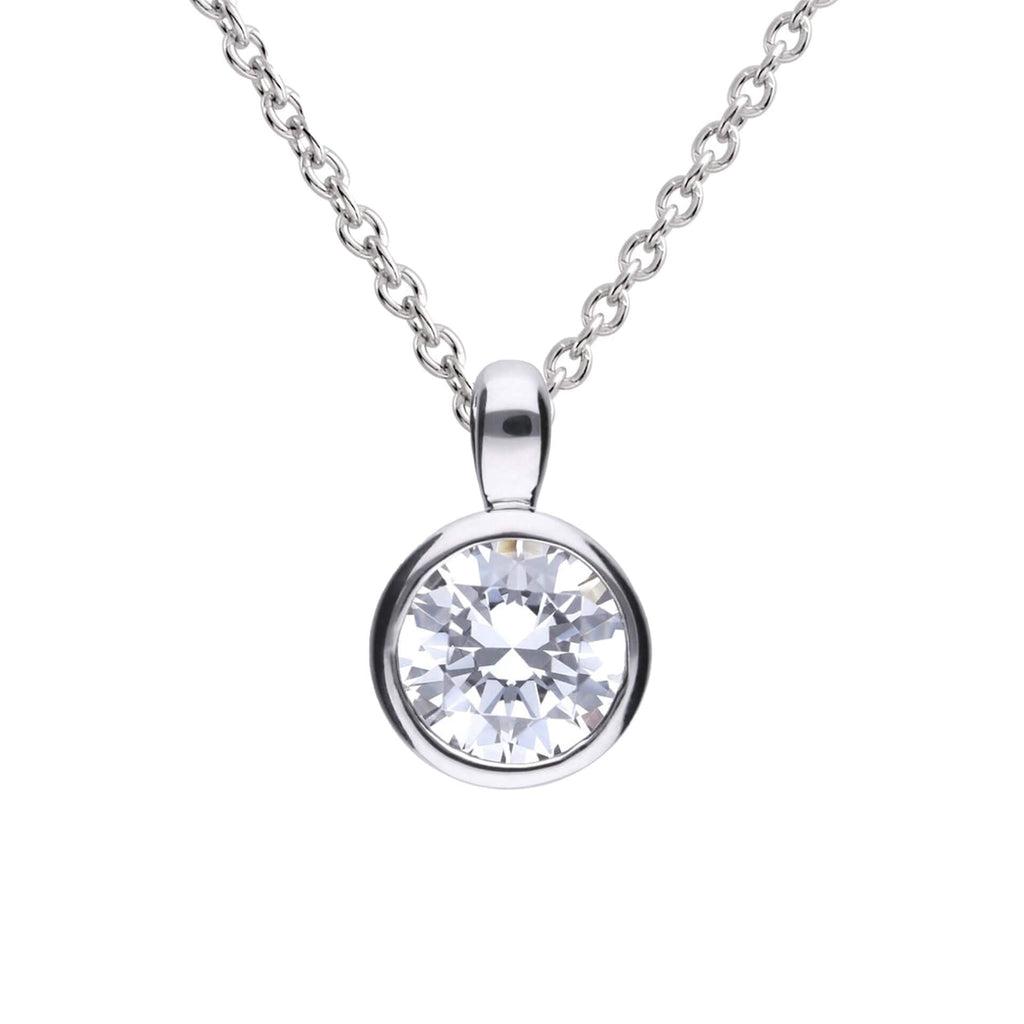 Diamonfire Bezel Set Carat Pendant | Sterling Silver Zirconia