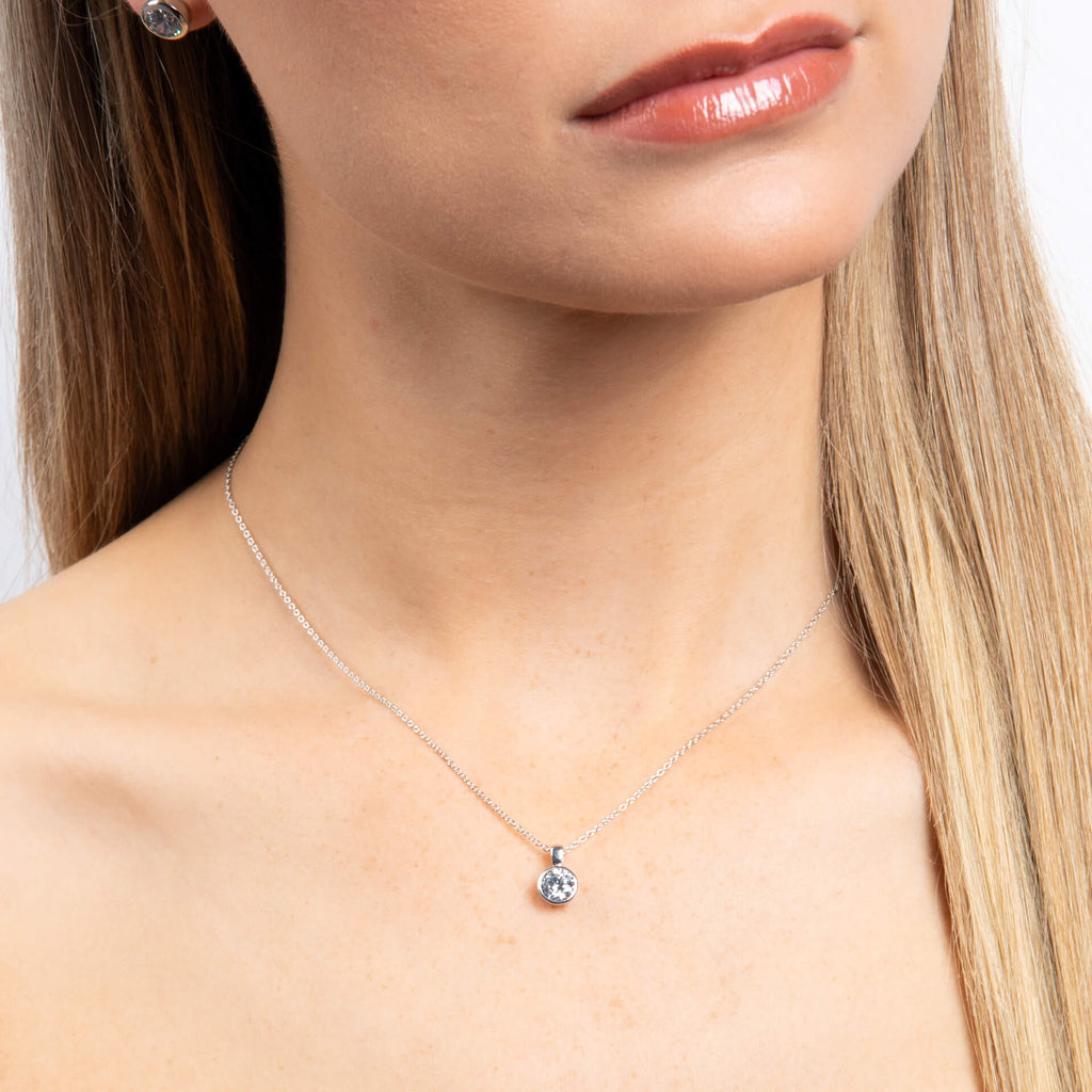 Diamonfire Bezel Set Carat Pendant | Sterling Silver Zirconia