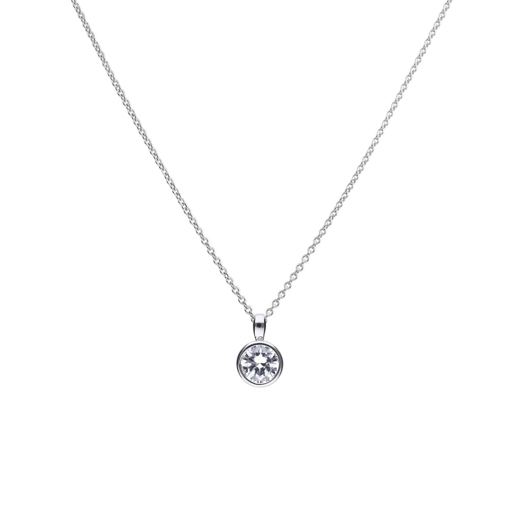 Diamonfire Bezel Set Carat Pendant | Sterling Silver Zirconia