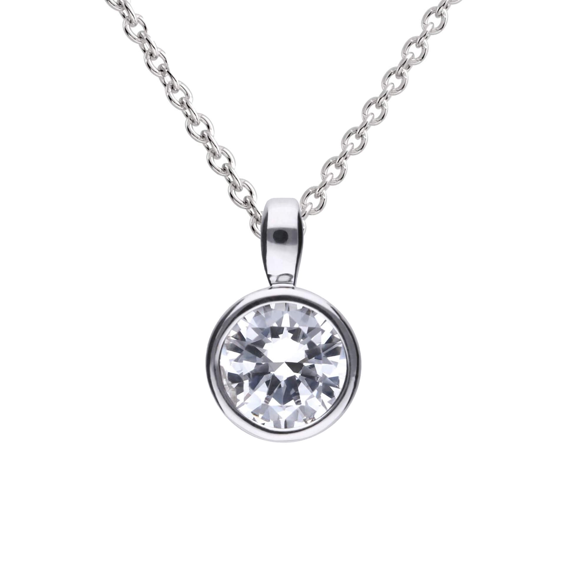 Diamonfire Bezel Set Carat Pendant | Sterling Silver Zirconia
