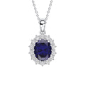Gecko Jewellery Oval Diamonfire Zirconia Pendant in Sterling Silver