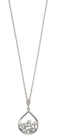 Gecko Jewellery Sterling Silver Scattered Cubic Zirconia Teardrop Pendant