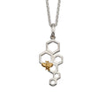 Gecko Jewellery Yellow Gold Plated Sterling Silver Bee Honeycomb Pendant